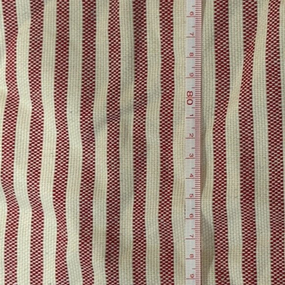 NWOT MOON RIVER Boho Woven Belted Red/White Wide Leg Pinstripe Fringe Pants Sz L - Picture 12 of 14